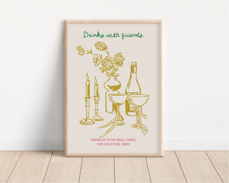 Drinks with Friends Kitchen Print