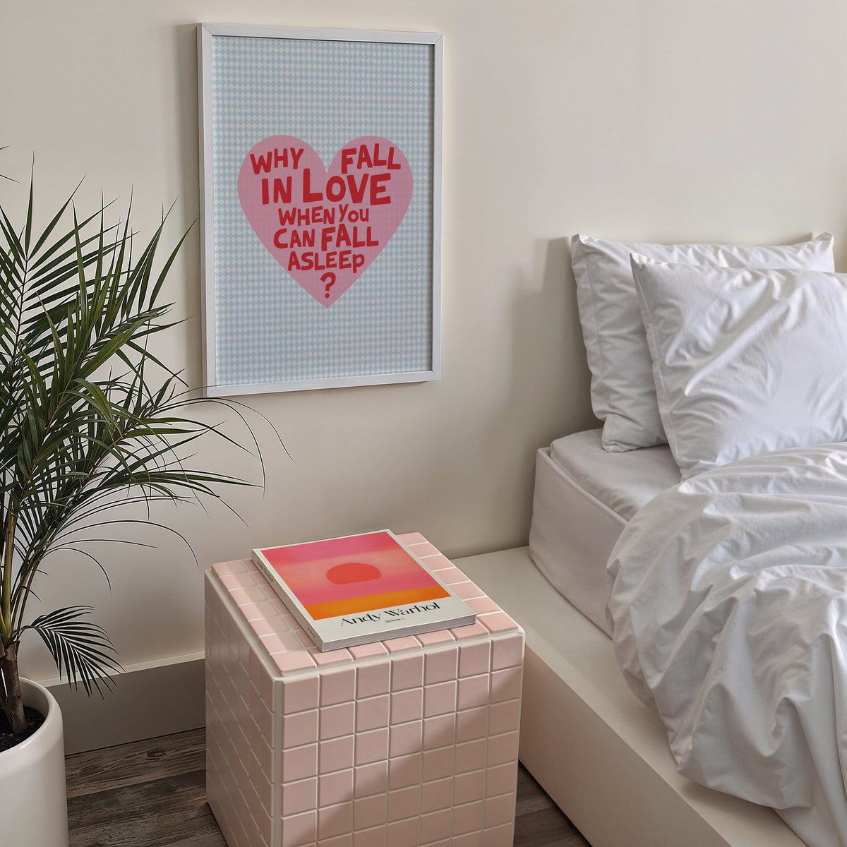 Fall Asleep Bedroom Quote Print