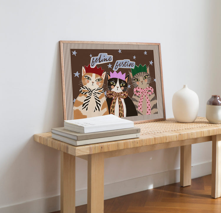 Feline Festive Christmas Cats Print