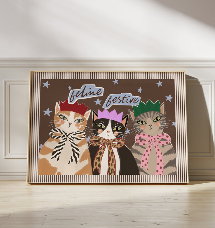 Feline Festive Christmas Cats Print