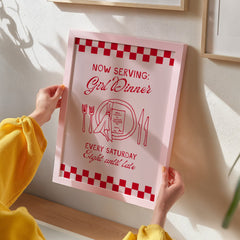 Girl Dinner Kitchen Print