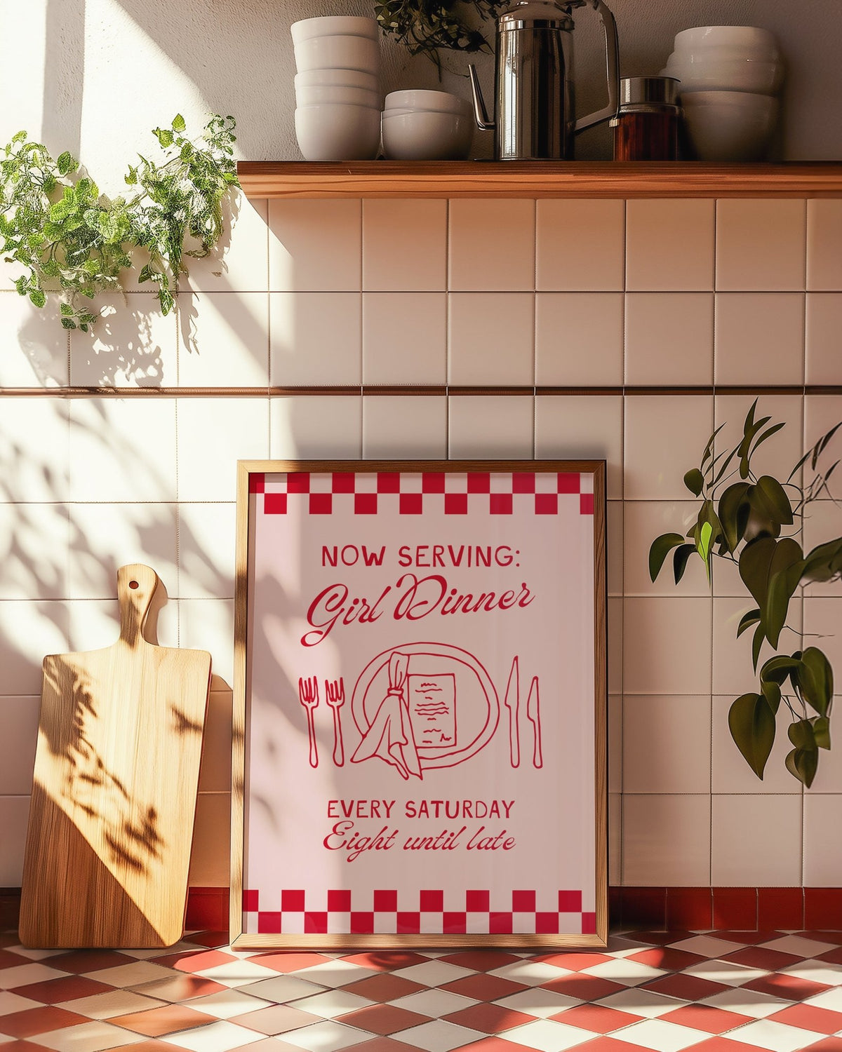 Girl Dinner Kitchen Print