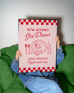 Girl Dinner Kitchen Print