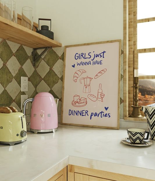 Girl's Dinner Kitchen Print