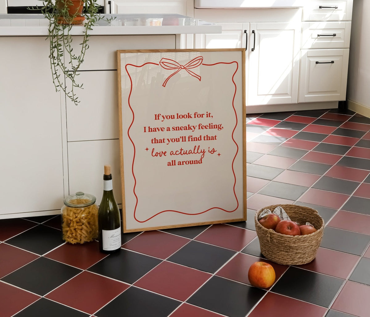 Love Actually Is All Around Retro Christmas Print