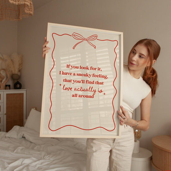 Love Actually Is All Around Retro Christmas Print