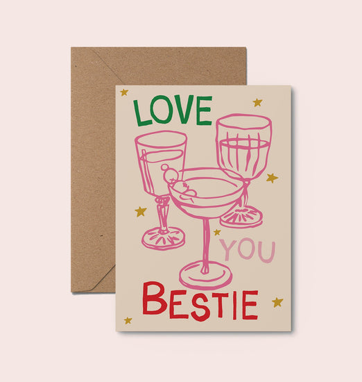 Love You Bestie Galentines Card