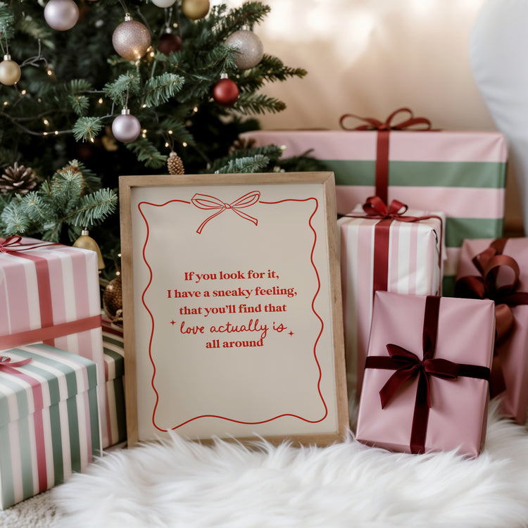 Love Actually Is All Around Retro Christmas Print