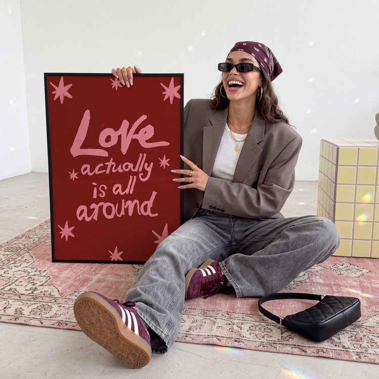 Love Is All Around Pink & Red Print