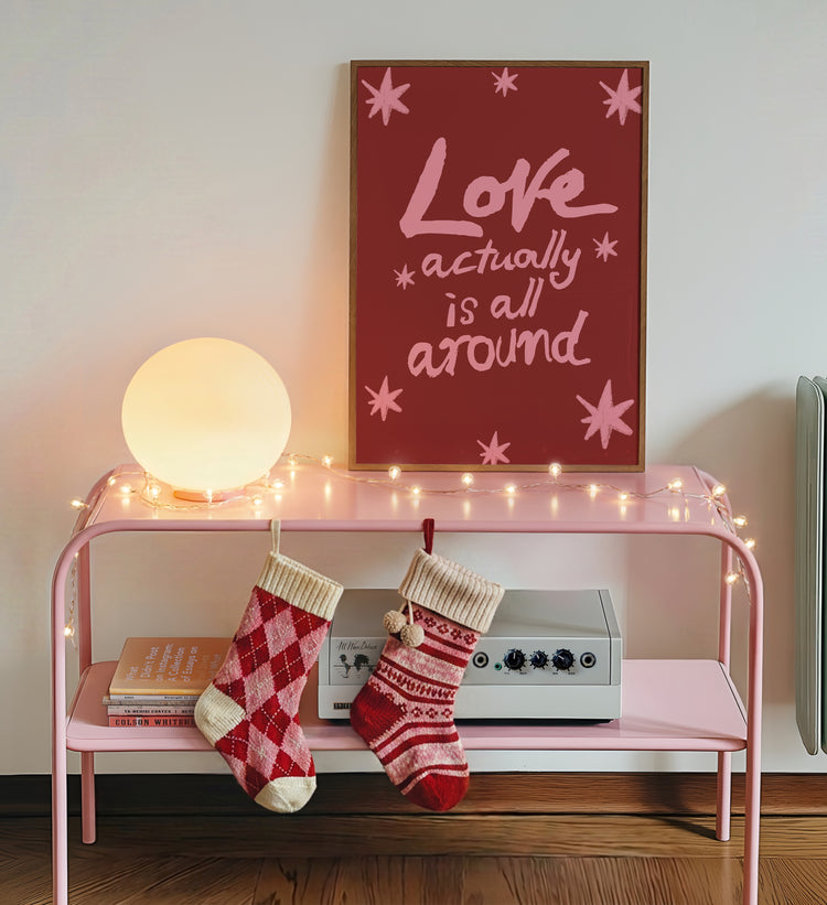 Love Is All Around Pink & Red Print