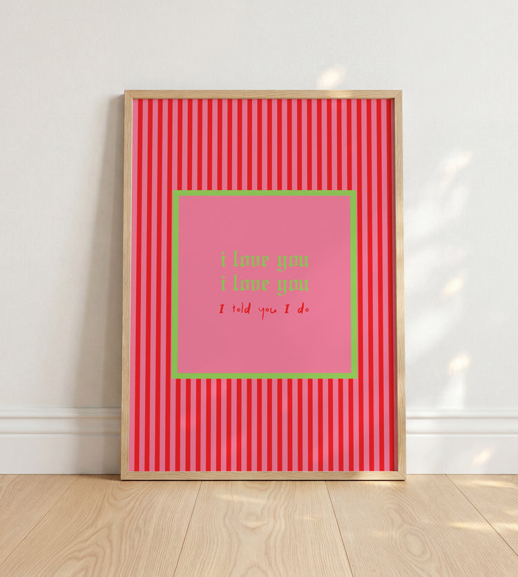 I Love You Lyrics Print