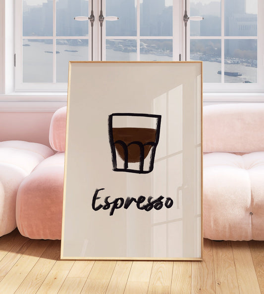 Minimalist Espresso Kitchen Print