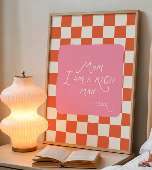 Close-up of Mom I Am a Rich Man Quote Print on premium 300gsm matte paper