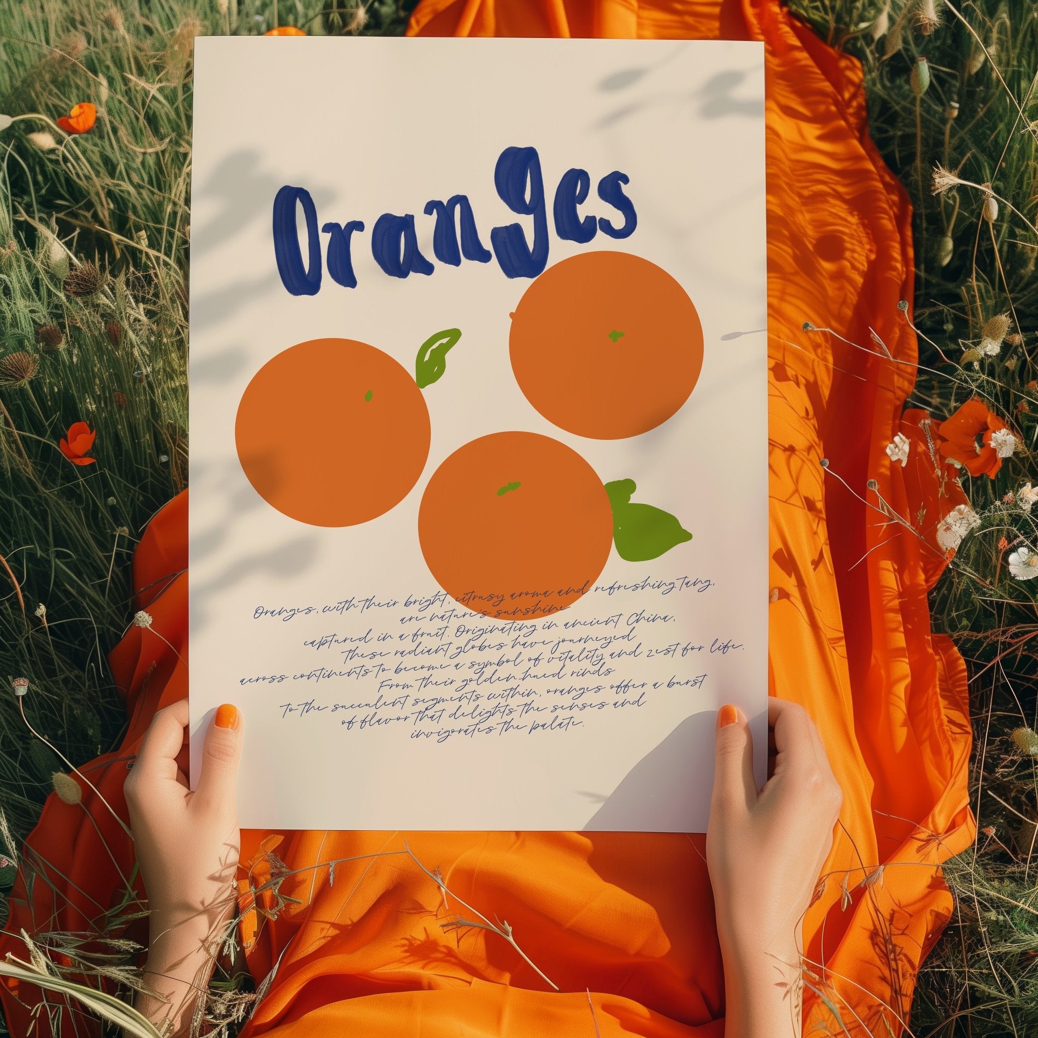 Oranges Retro Print