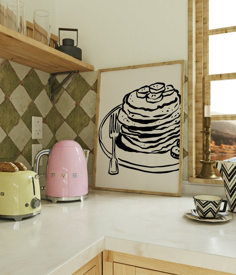 Pancake Stack Neutral Kitchen Print