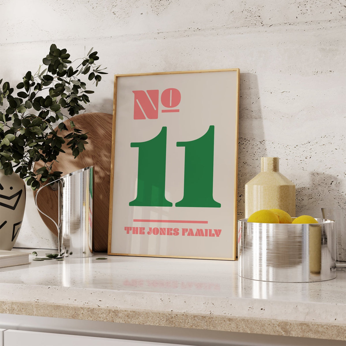 Personalised House Number Hallway Print