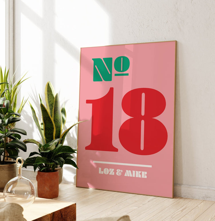 Personalised House Number Hallway Print