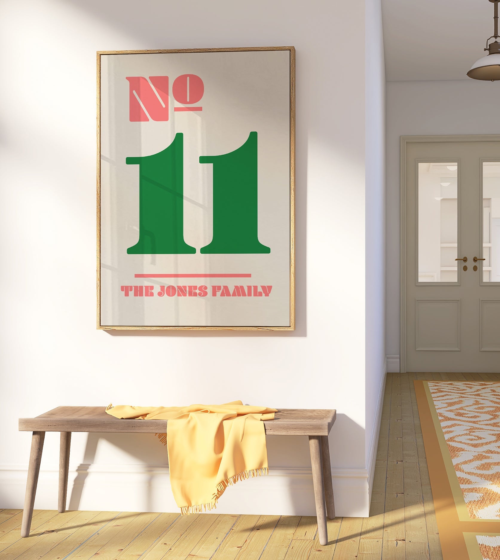 Personalised House Number Hallway Print