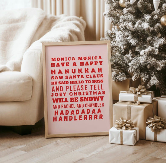 Phoebe Buffay Christmas Song Print in Pink