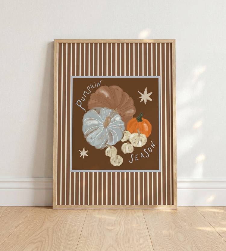 Pumpkin Season Brown Stripe Print