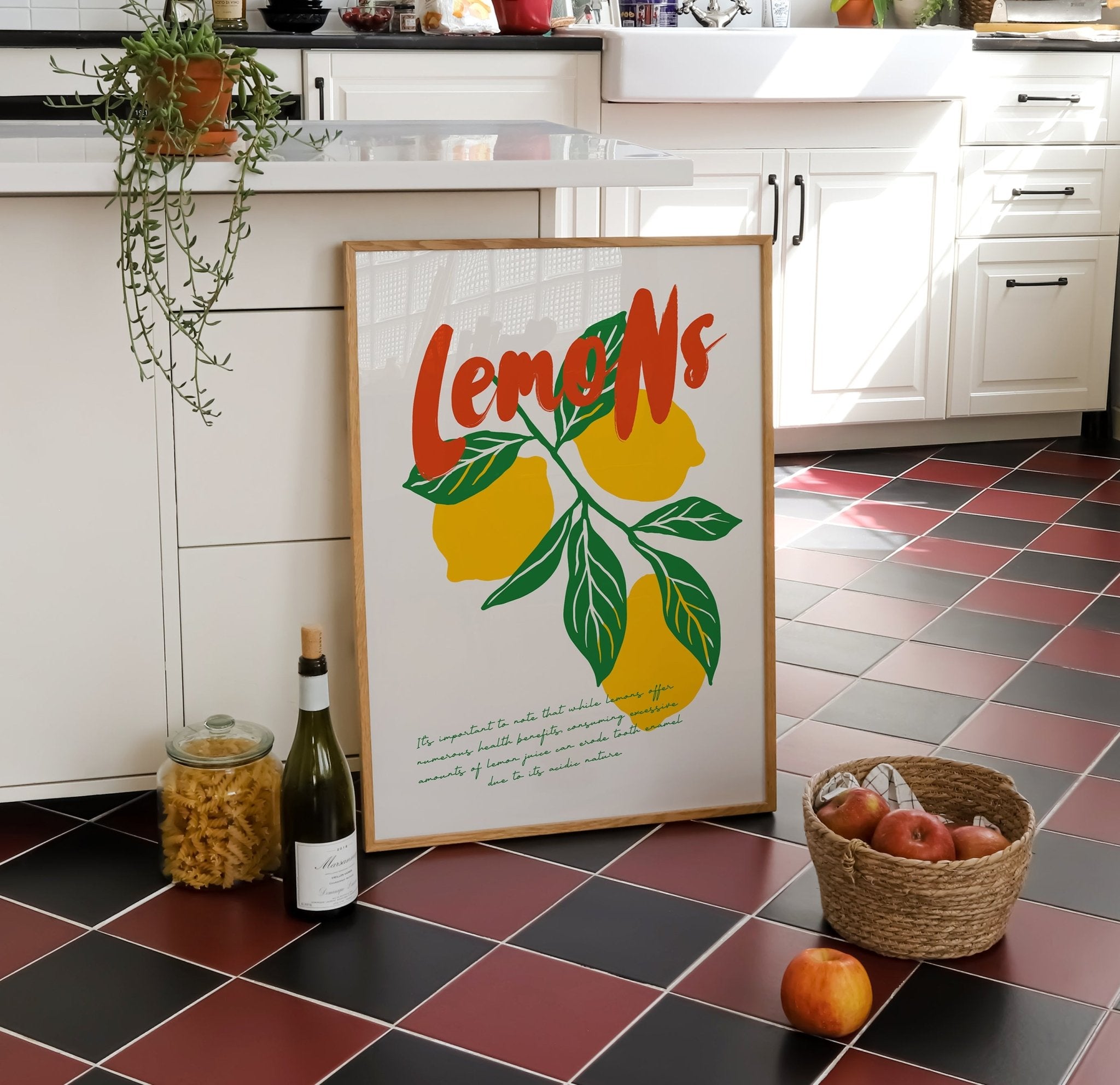 Retro Lemons Kitchen Print