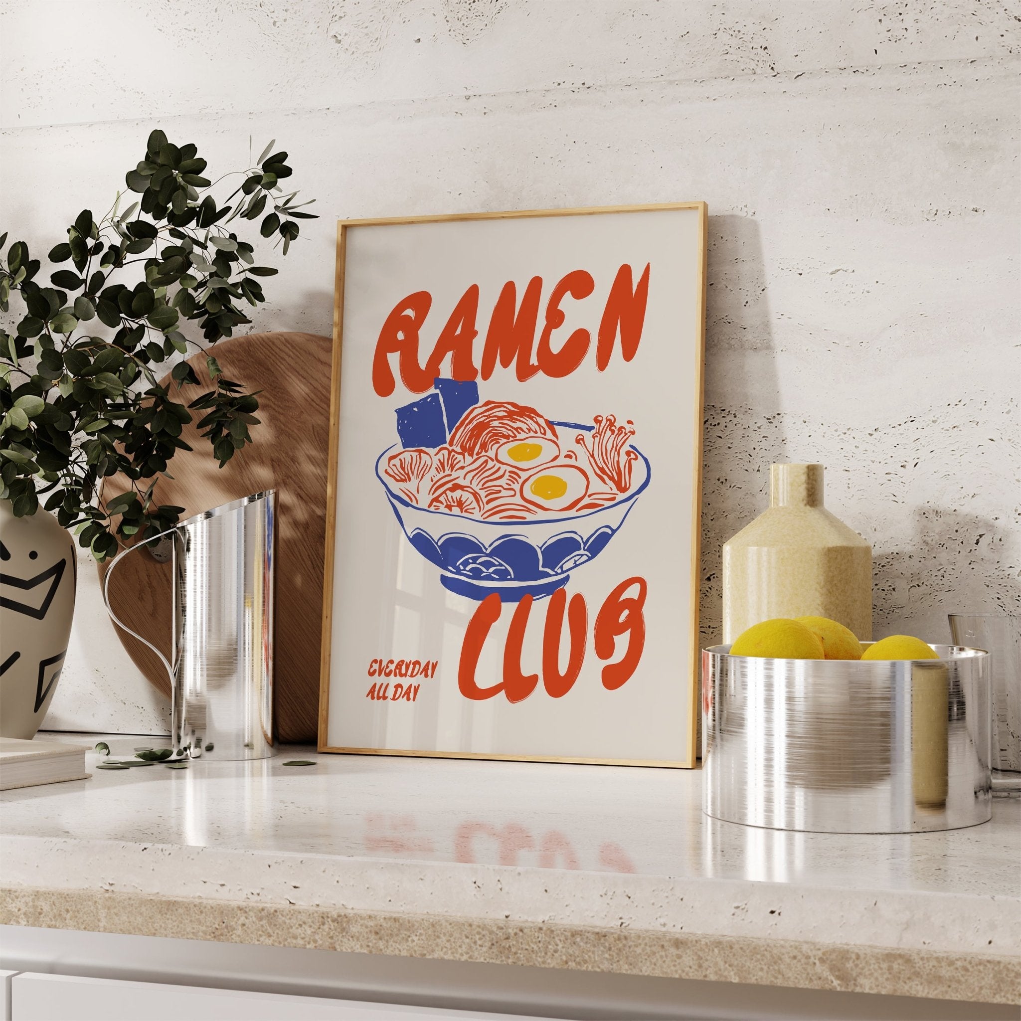 Retro Ramen Club Kitchen Print