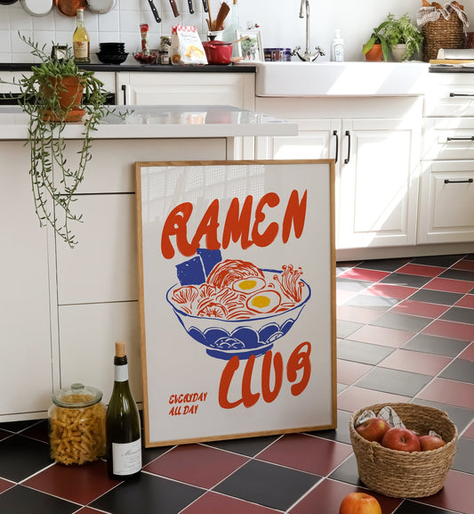 Retro Ramen Club Kitchen Print