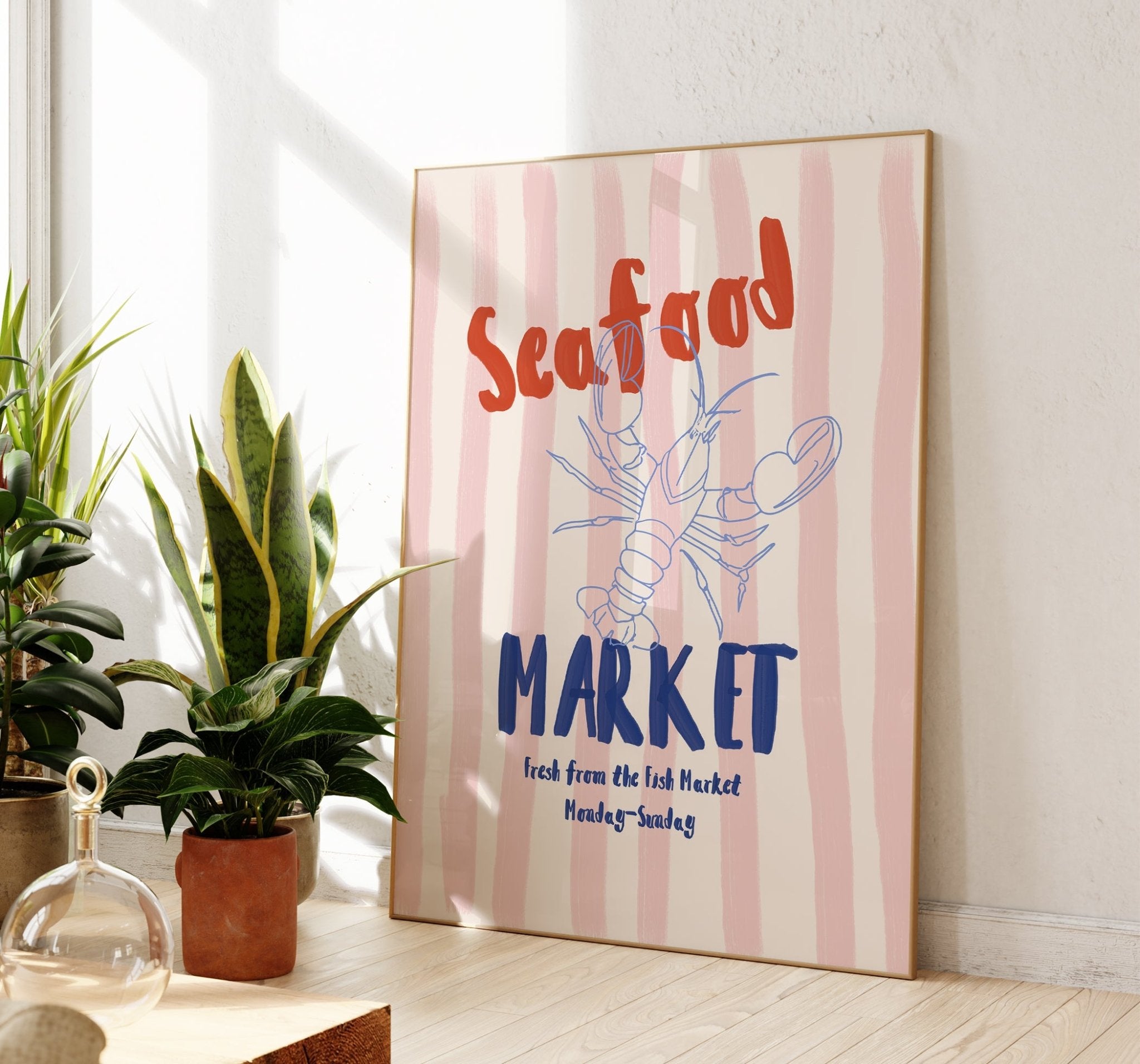 Retro Seafood Market Print