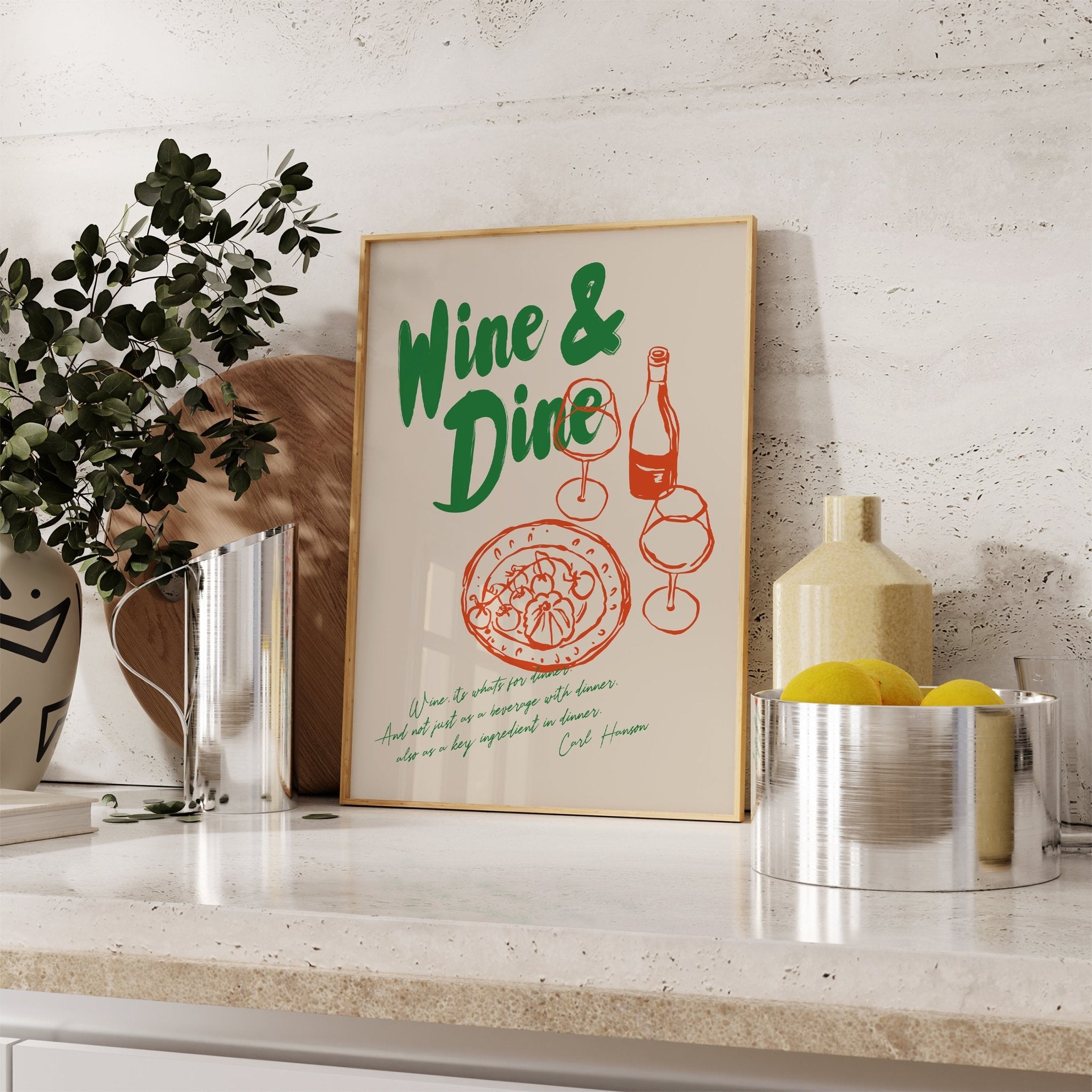 Retro Wine & Dine Print