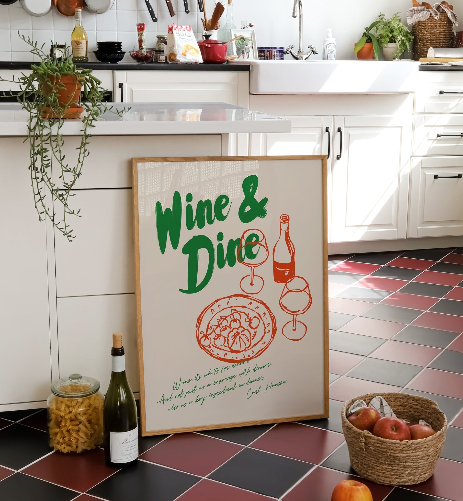 Retro Wine & Dine Print