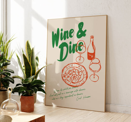 Retro Wine & Dine Print