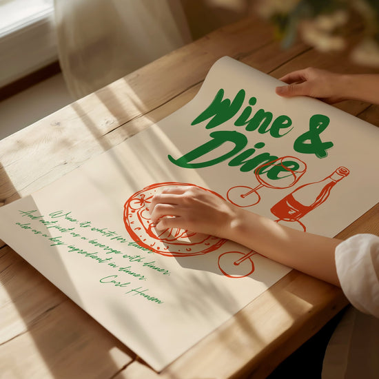 Retro Wine & Dine Print