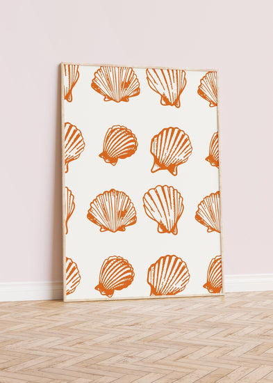 Seashells Orange Print