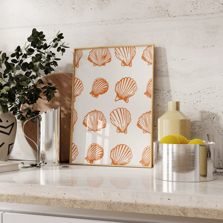 Seashells Orange Print