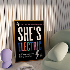 She's Electric Lyrics Inspired Print