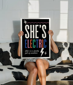 She's Electric Lyrics Inspired Print