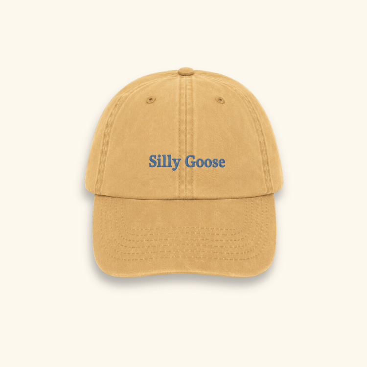 Silly Goose embroidered 100% cotton slogan cap with adjustable vintage-style fit