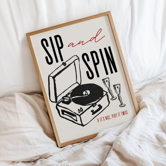 Sip and Spin Record Print