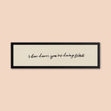 Slow Down Panoramic Framed Print