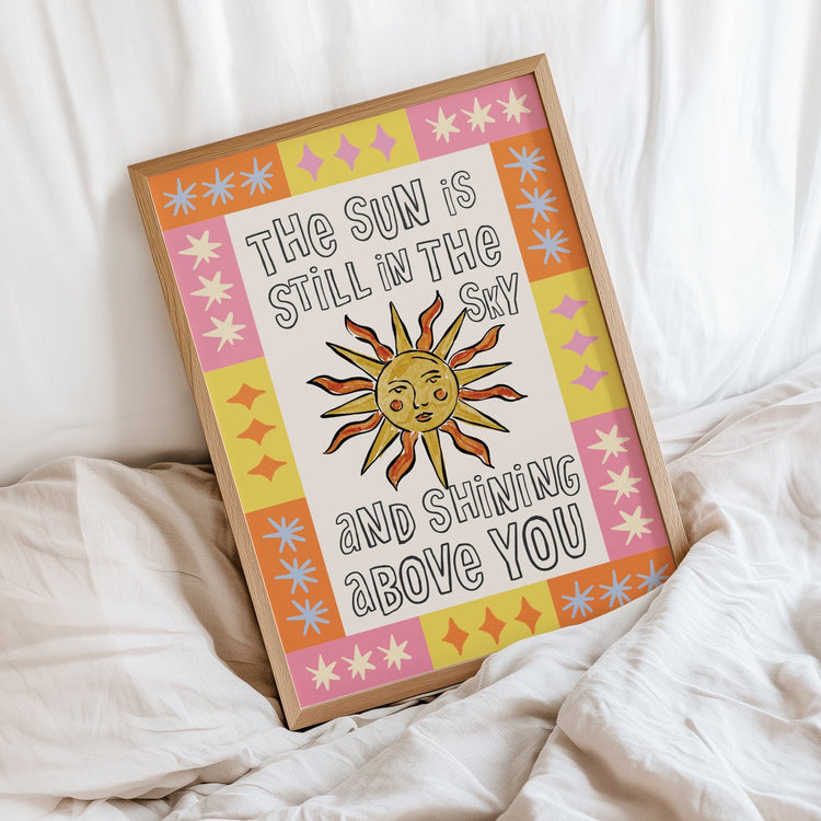 Colourful positive quote wall art for bedroom, hallway or living room décor