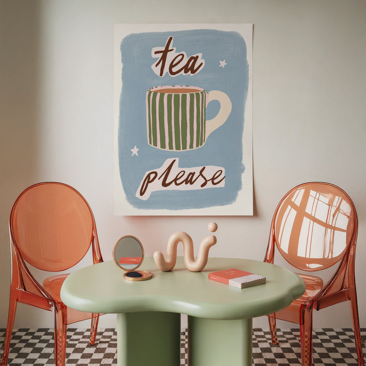 Tea Please Kitchen Illustration Print