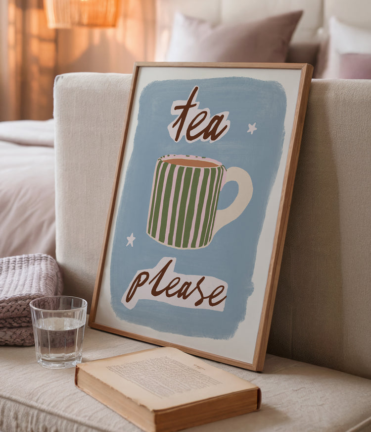 Tea Please Kitchen Illustration Print
