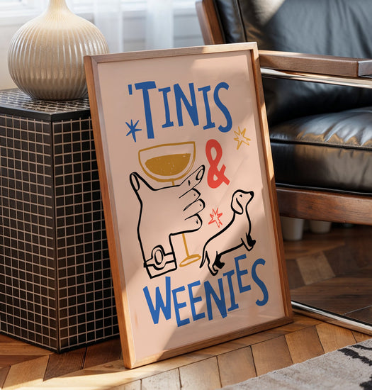 Close-up of Tinis and Weenies Print printed on premium 230gsm matte paper