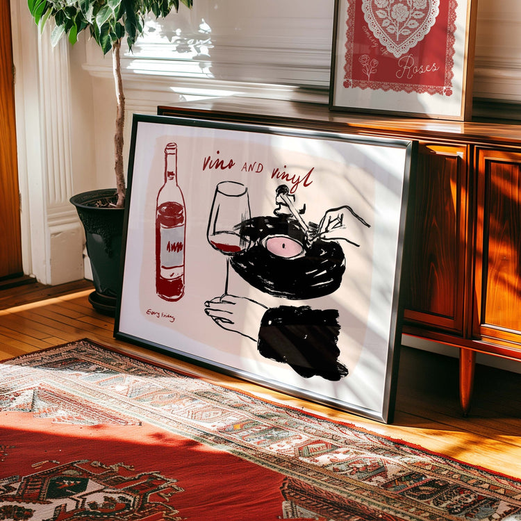 Vino & Vinyl Print