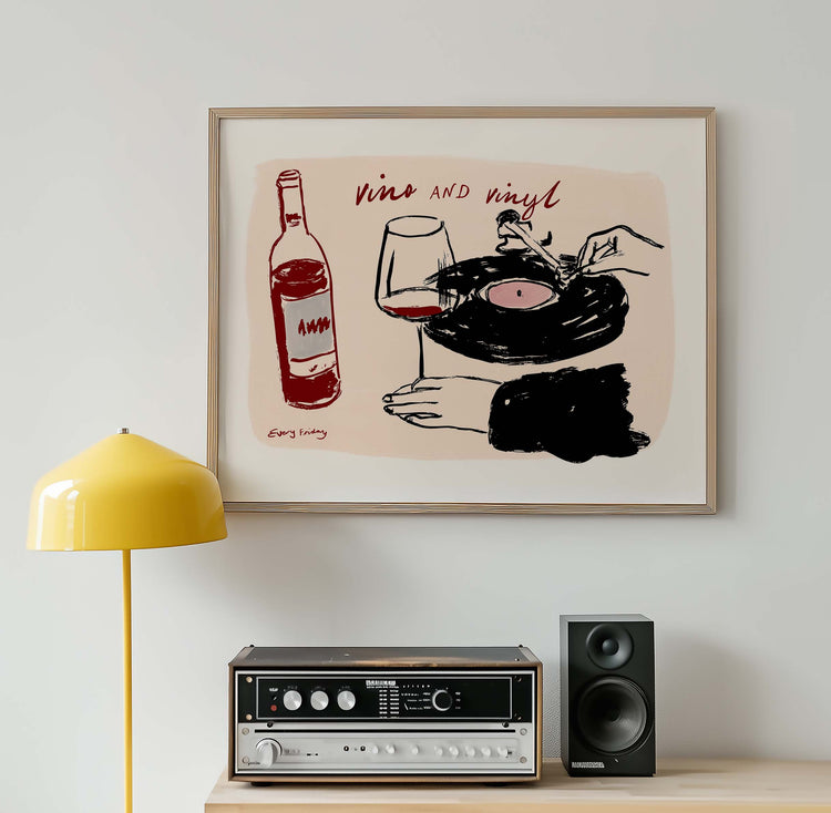 Vino & Vinyl Print