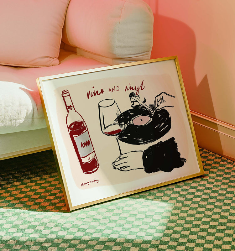 Vino & Vinyl Print