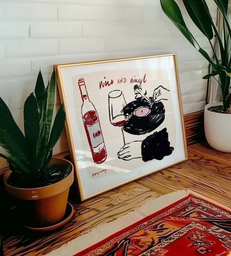 Vino & Vinyl Print