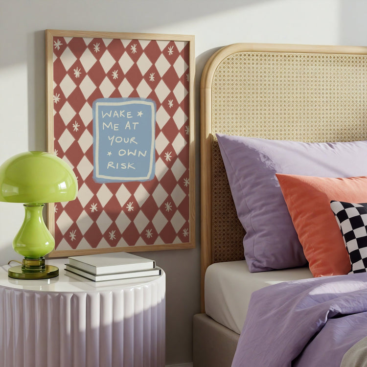 Wake Me at Your Own Risk Bedroom Print