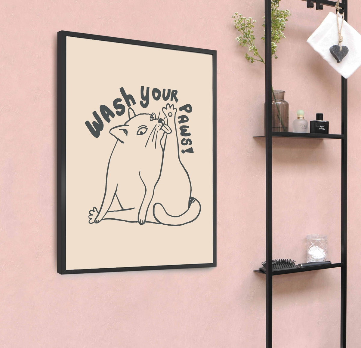 Wash Your Paws Funny Bathroom Print
