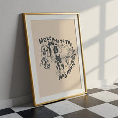 Welcome to the Mad House Funny Hallway Print